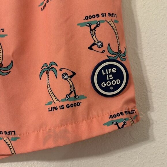 Life is Good Mens Large Jake Golf Palm Trees Swimwear Board Shorts Swim Trunks - Picture 5 of 10